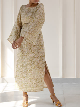 Flor printed linen dress Headstrong by Hema Sharma