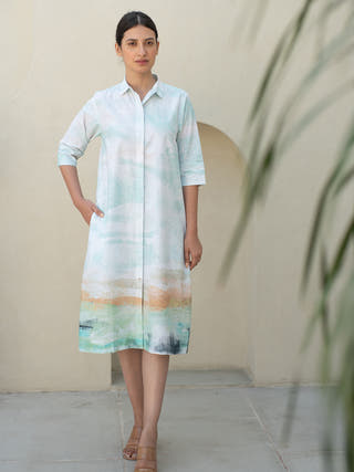 Moss Print Shirt Dress