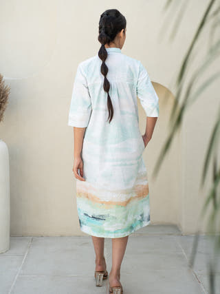 Moss Print Shirt Dress