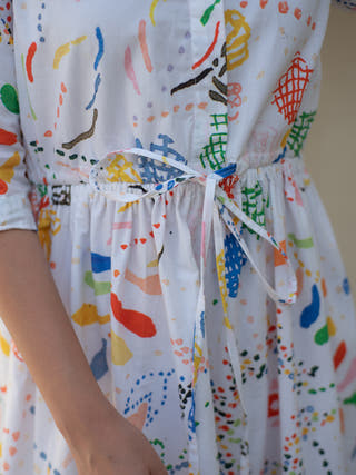 Intricate print Elasticated Waist Dress