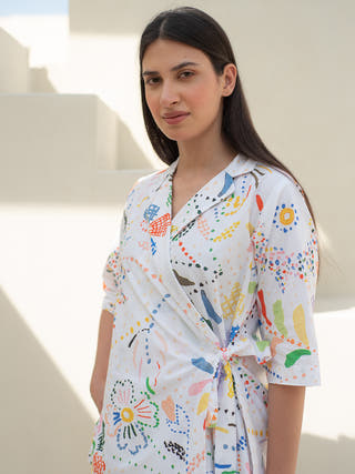 Intricate Print Jacket with Pant