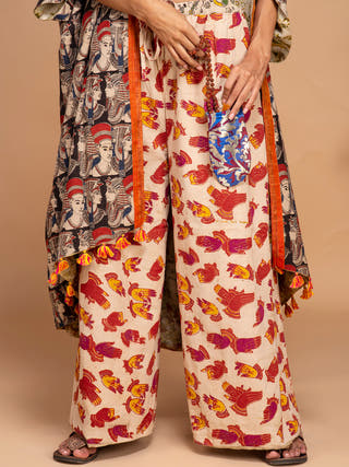 Ecoprinted Handwoven Reversible Paasbaan Kimono Jacket White Bageeya