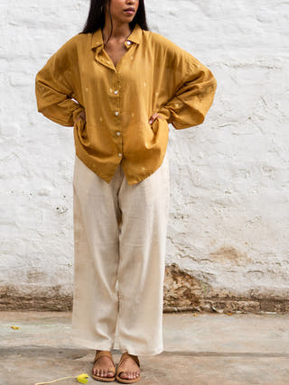 Core Shirt in Marigold Mustard with N.