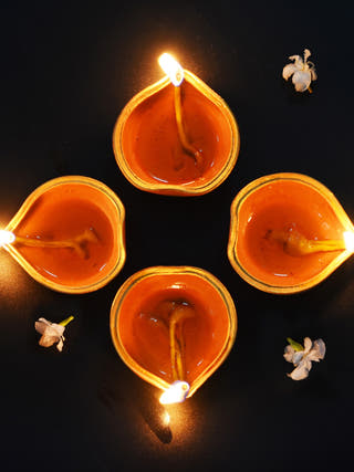 Heart Shape Diya Diwali Special - Set of 12
