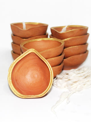 Heart Shape Diya Diwali Special - Set of 12