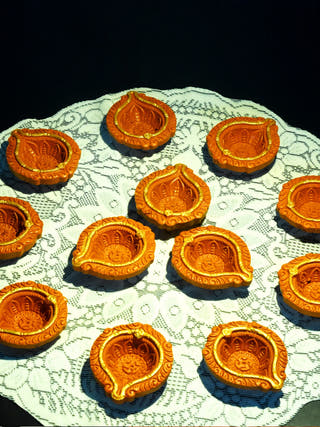 Golden Ring Motiff Diya Bankura Diwali Special - Set of 12