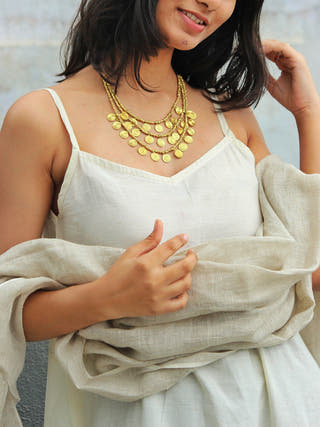 Dhokra Spiral Multi Layered Necklace Metalic Qurcha