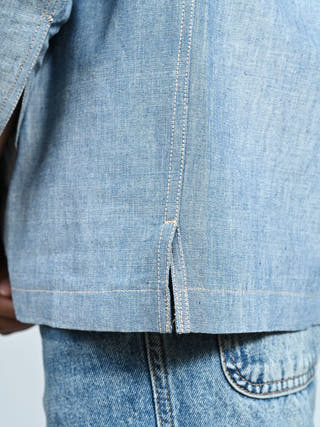 Classic Handwoven Overshirt | Denim Blue