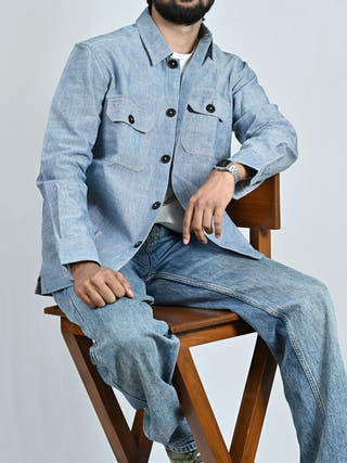 Classic Handwoven Overshirt | Denim Blue