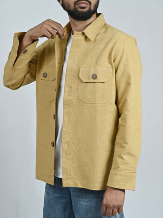 Classic Handwoven Overshirt | Mustard Yellow