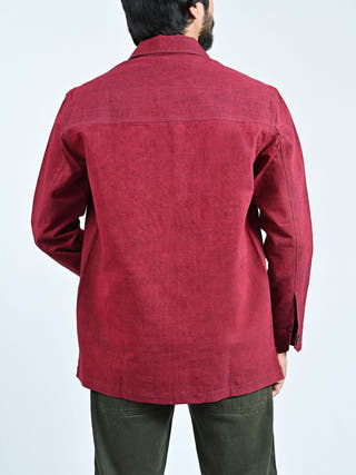 Classic Handwoven Overshirt | Maroon