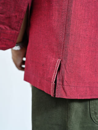 Classic Handwoven Overshirt | Maroon