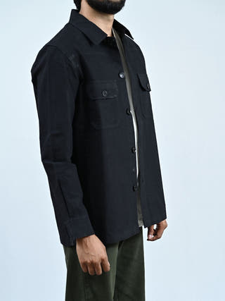 Classic Handwoven Overshirt | Black