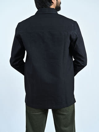 Classic Handwoven Overshirt | Black