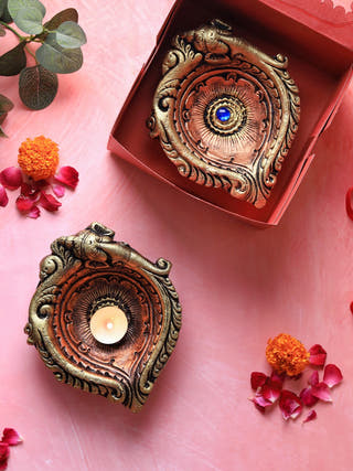 Large Elephant Diya | Set of 2
