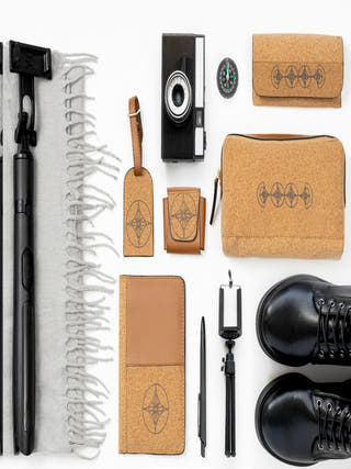 Tan Vegan Leather Holiday Travel Set