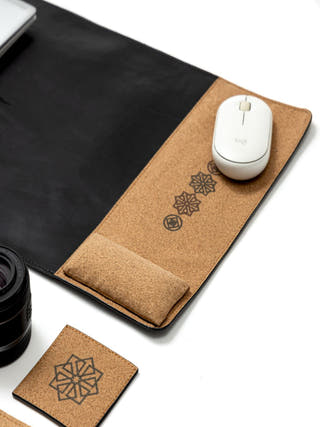 Noir Vegan Leather Desk Set