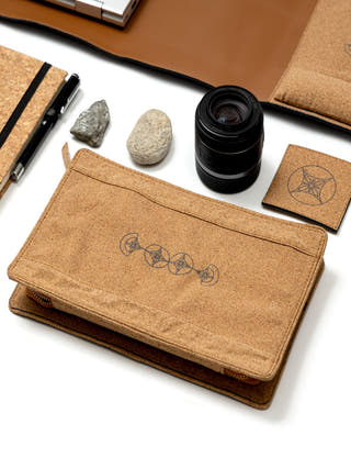 Tan Vegan Leather Desk Set