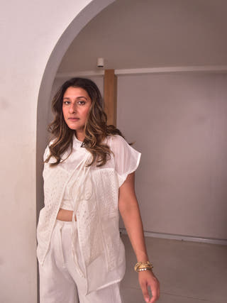 Embroidered Patch Top | White