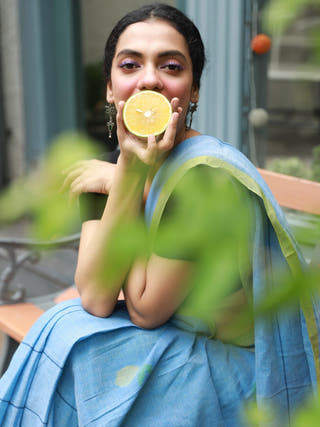 Lemony Lime Saree