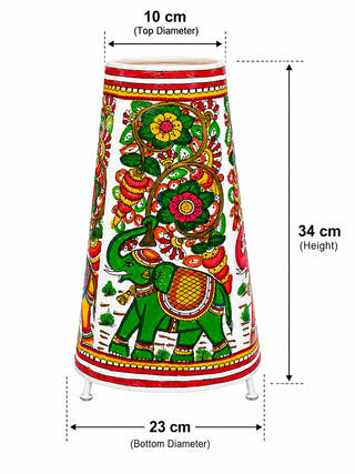 Peacock Tholu Bommalata Table Lamp - Dimensions