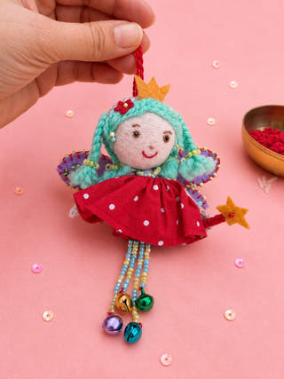 Hand Embroidered Red Fairy Princess Lumba