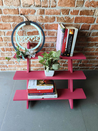Pink Wooden 3 Layer Display Rack THINK EARTH