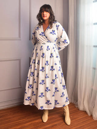 Shay Wrap Dress Why So Blue Blue
