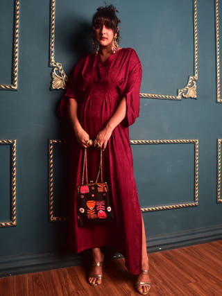 Irina Corset Dress Why So Blue Maroon