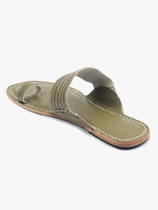 Stylish Grey Toes Men Kolhapuri Chappal