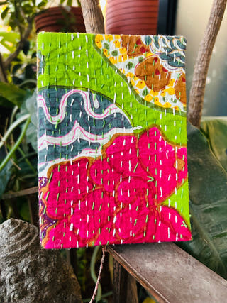 Flora Upcycled Handloom Fabric Journal Kauseyah