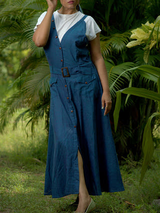 VINTAGE CLASSICS Valentine Flame Dress Teal Frills&Falls