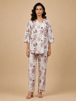 Ivory Handblock Printed Cotton Co-ord Set