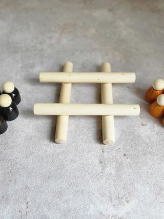 Handcrafted Wooden Tic Tac Toe Set