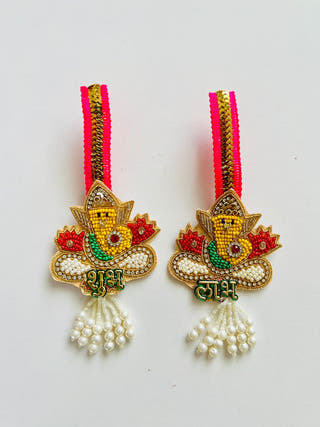 Ganesha Shubh Labh Door Hangings | Set of 2