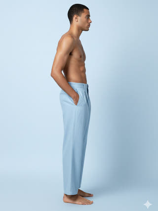 Mars Blue Pleated Pants