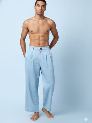 Mars Blue Pleated Pants