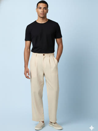 Mars Beige Pleated Pants