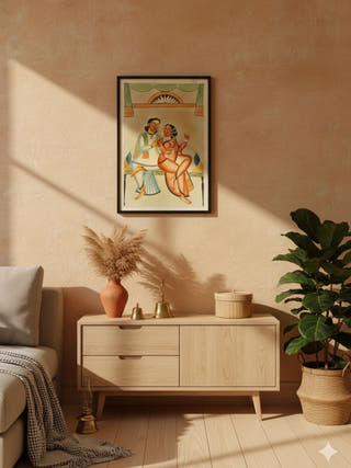 First Meeting of Babu and Bibi Wall Frame | Unframed