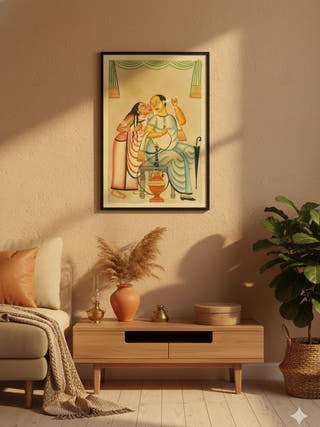 Bibi Whispering to Babu Wall Frame | Unframed