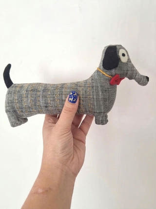 Textile Handembroidered Dachshund