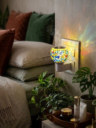 Ziya Mosaic Glass Wall Plug Lamp | Set of 2