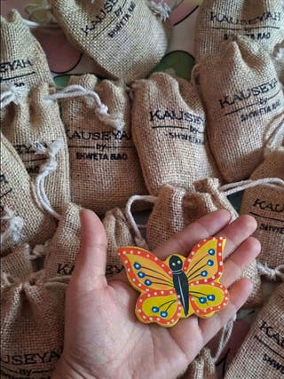 Traditional Hand Painted Butterfly Magnet - Set of 5