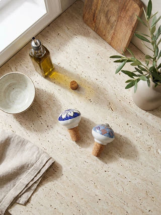 The Bagh Blue Pottery Cork Bottle Cap | Set Of 2