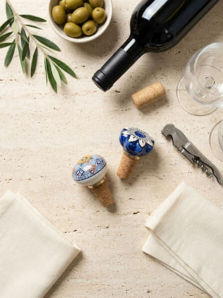 The Bagh Blue Pottery Cork Bottle Cap | Set Of 2