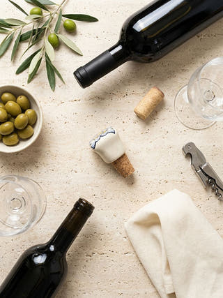 The Shiraz Blue Pottery Cork Bottle Cap | Set Of 2