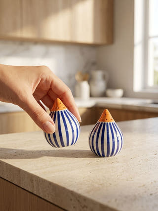 Elara Ceramic Salt & Pepper Sprinkle Set