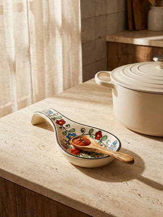Rhea Blue Pottery Spoon Rest