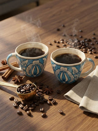 Neel Vatika Handcrafted Blue Pottery  Mug | Set Of 2