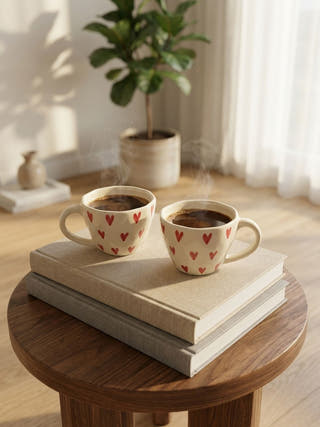 Mi Amour Handcrafted Blue Pottery Mug | Set Of 2